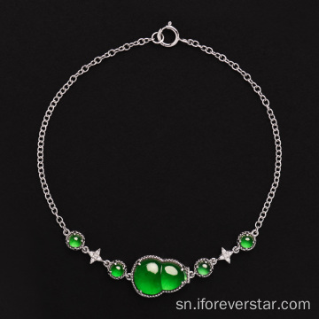 Natural Glassy Jadeite Jade Mufaro &amp; Prosperity Bracelet